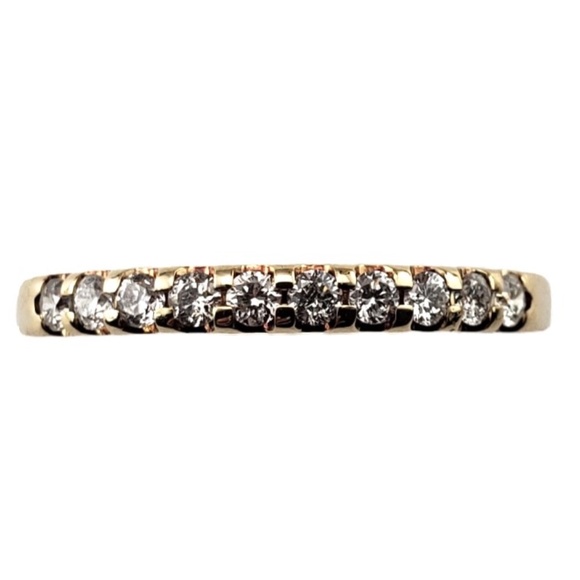 14 Karat Yellow Gold Diamond Band Ring Size 6.5 #15793